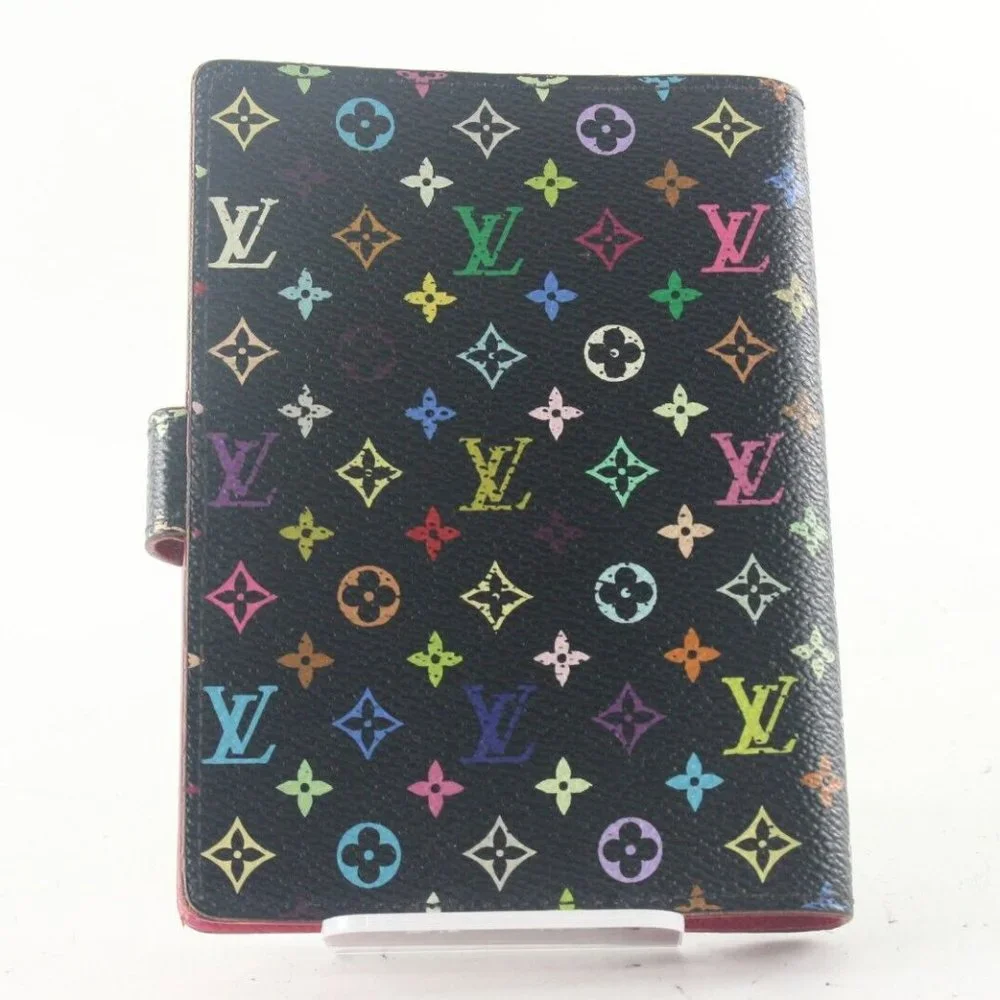 LOUIS VUITTON Black Monogram Multicolor Agenda PM Small Ring 1LV727K